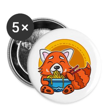Ramen Life Motiv Raccoon Chemise Motif Ramen Noodle - Lot de 5 petits badges (25 mm) - blanc - Devant
