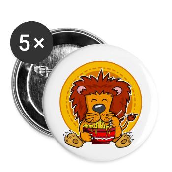 Ramen Life Motive Lions Chemise Motiv Ramen Nouilles - Lot de 5 petits badges (25 mm) - blanc - Devant