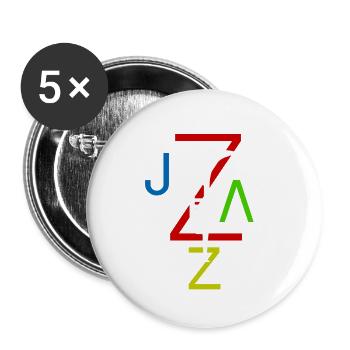 Jazz - Buttons klein 25 mm (5er Pack) - Weiß - Vorne