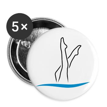 Synchronschwimmen - Buttons klein 25 mm (5er Pack) - Weiß - Vorne