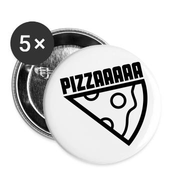 pizzaaaa - Buttons small 1''/25 mm (5-pack) - white - Front