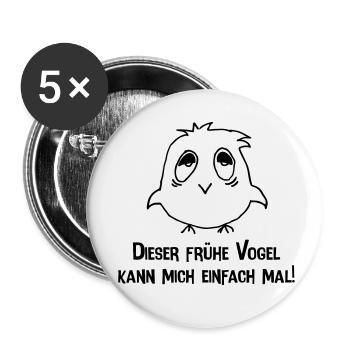vogel - Buttons klein 25 mm (5er Pack) - Weiß - Vorne