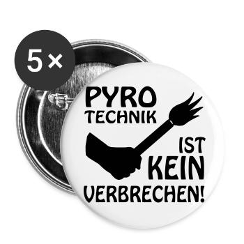 PYRO-ART N'EST PAS UN CRIME - Lot de 5 petits badges (25 mm) - blanc - Devant