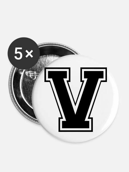 v - Buttons klein 25 mm (5er Pack) - Weiß