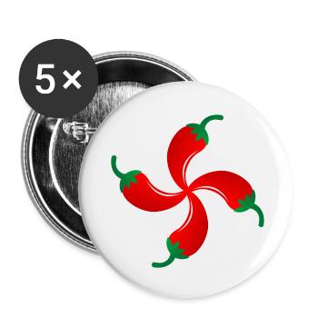 espelette croix basque - Buttons small 1''/25 mm (5-pack) - white - Front