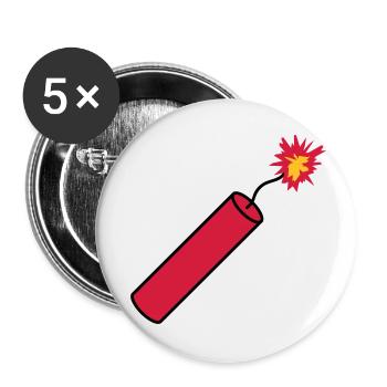 stange tnt dynamit explodieren explosion sprengsto - Buttons klein 25 mm (5er Pack) - Weiß - Vorne