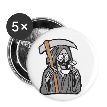 Le mort a besoin d'un cadeau de café - Lot de 5 petits badges (25 mm) - blanc - Devant