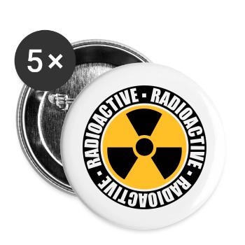 rund schwarz stempel gefahr achtung warnung vorsic - Buttons klein 25 mm (5er Pack) - Weiß - Vorne