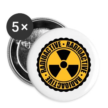 stempel gefahr achtung warnung vorsicht atombombe - Buttons klein 25 mm (5er Pack) - Weiß - Vorne