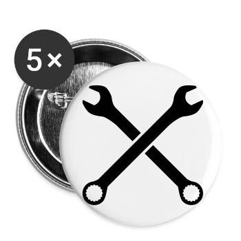 schraubenschluessel__f1 - Lot de 5 petits badges (25 mm) - blanc - Devant