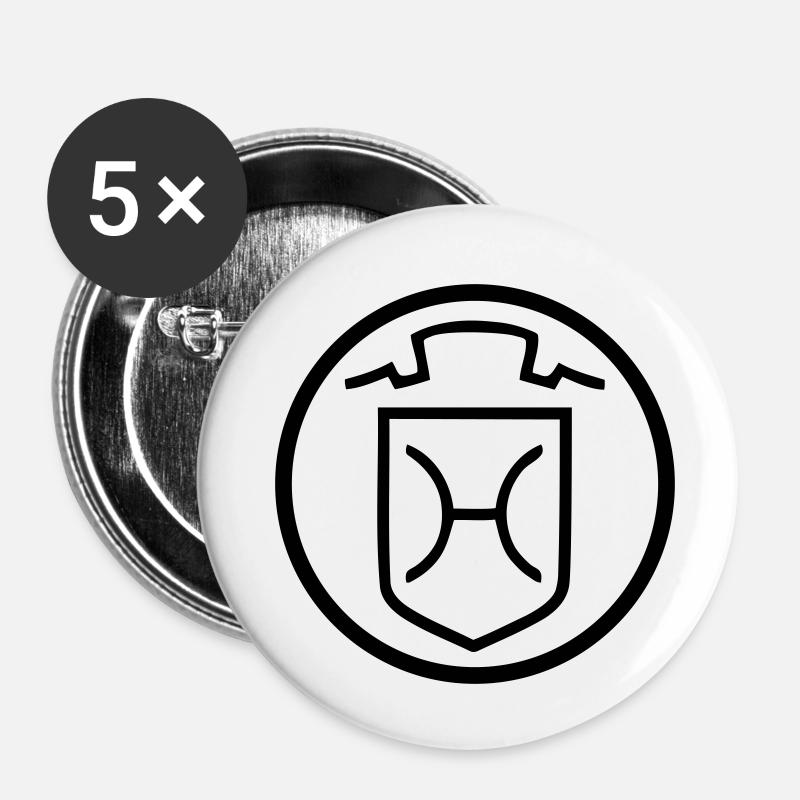 Holsteiner - Lot de 5 petits badges (25 mm) - blanc