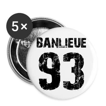 banlieue 93 - Buttons small 1''/25 mm (5-pack) - white - Front