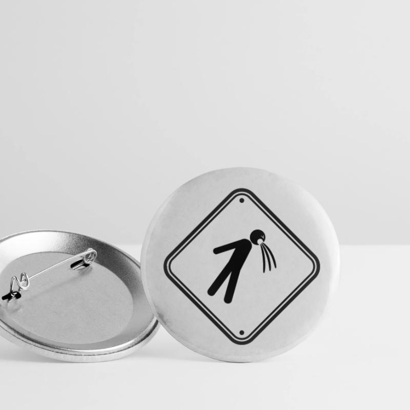 shield caution note vomit vomit Buttons small 1''/25 mm (5-pack)