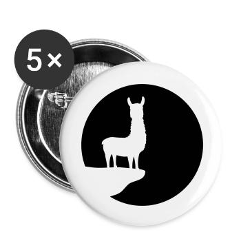 cool mond nacht sonne kreis rund klippe berg silho - Buttons klein 25 mm (5er Pack) - Weiß - Vorne