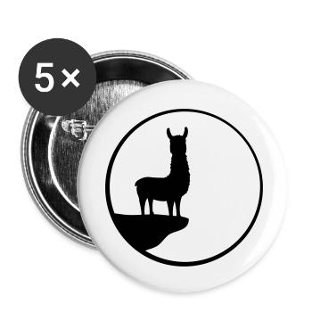 mond nacht sonne kreis rund klippe berg silhouette - Buttons klein 25 mm (5er Pack) - Weiß - Vorne
