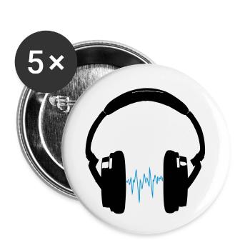 Kopfhörer - Buttons klein 25 mm (5er Pack) - Weiß - Vorne