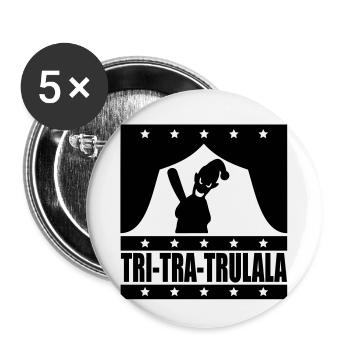 Tritratrulala mit Kasperle - Buttons klein 25 mm (5er Pack) - Weiß - Vorne