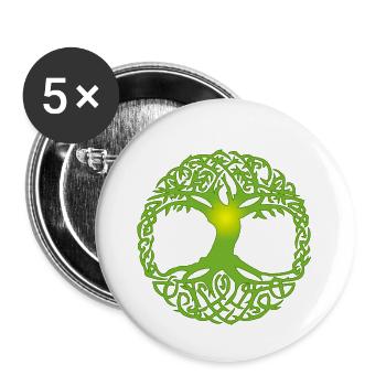 Keltischer Baum - Buttons klein 25 mm (5er Pack) - Weiß - Vorne