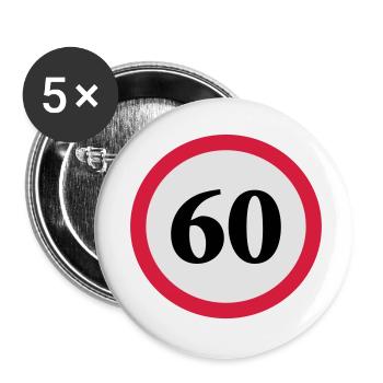geschwindigkeitstafel_60 - Buttons klein 25 mm (5er Pack) - Weiß - Vorne