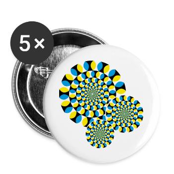 Illusion d'optique - Lot de 5 petits badges (25 mm) - blanc - Devant
