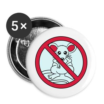 forbidden sign crossed out no mouse suess n - Buttons small 1''/25 mm (5-pack) - white - Front
