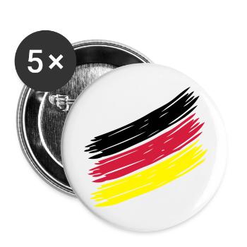 German Stripes - Deutsche Streifen - Germany - - Buttons klein 25 mm (5er Pack) - Weiß - Vorne