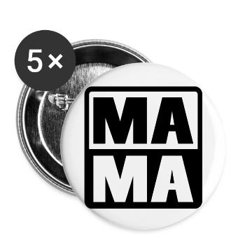 MAMA - Lot de 5 petits badges (25 mm) - blanc - Devant