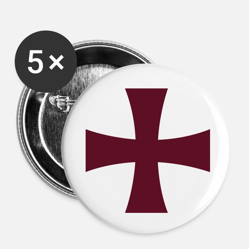 Knights Templar - Buttons small 1''/25 mm (5-pack) - white