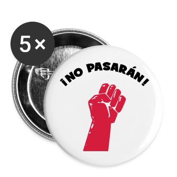 No Pasaran - Ils ne passeront pas ! - Lot de 5 petits badges (25 mm) - blanc - Devant
