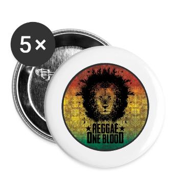 Reggae lion motif with gradient - Buttons small 1''/25 mm (5-pack) - white - Front