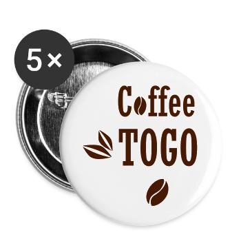 Coffee To Go Coffee Togo funny sayings - Buttons small 1''/25 mm (5-pack) - white - Front