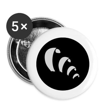 Cerfs-volants dans le ciel - Lot de 5 petits badges (25 mm) - blanc - Devant