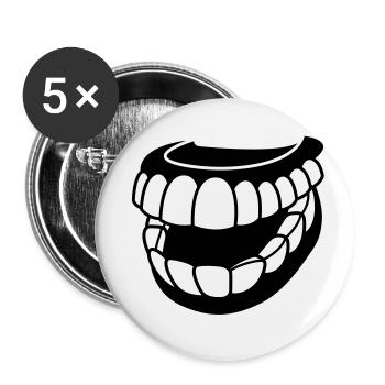 Teeth (1c)++ - Lot de 5 petits badges (25 mm) - blanc - Devant