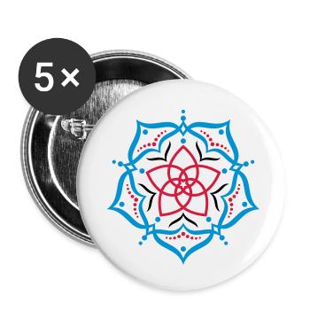 Venusblume Lotus - fineART - Buttons klein 25 mm (5er Pack) - Weiß - Vorne