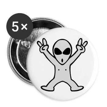 alien - Buttons klein 25 mm (5er Pack) - Weiß - Vorne