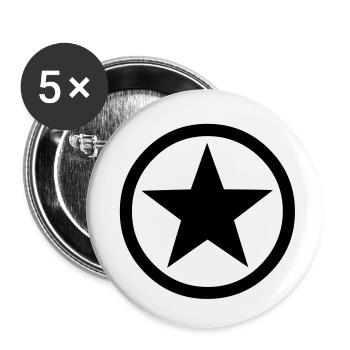 Star Inside Circle - Buttons klein 25 mm (5er Pack) - Weiß - Vorne