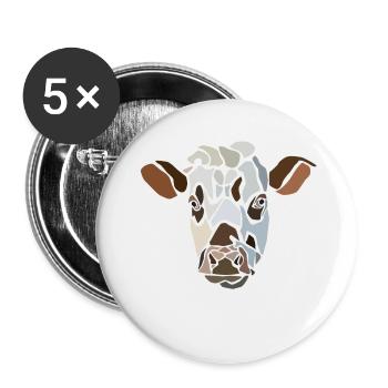 cow-spread - Lot de 5 petits badges (25 mm) - blanc - Devant