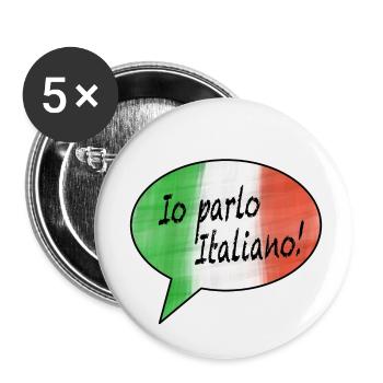 I speak Italian with flag as speech bubble - Buttons small 1''/25 mm (5-pack) - white - Front