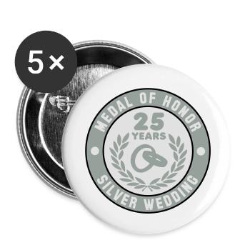 MEDAL OF HONOR ARGENT MARIAGE 25 3C - Lot de 5 petits badges (25 mm) - blanc - Devant