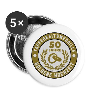 Tapferkeitsmedaille 50 Jahre Goldene Hochzeit 3C - Buttons small 1''/25 mm (5-pack) - white - Front