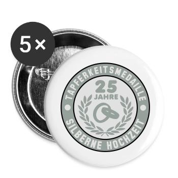 Tapferkeitsmedaille 25 Jahre Silberne Hochzeit 3C - Buttons small 1''/25 mm (5-pack) - white - Front
