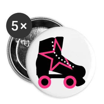 rollschuh - Buttons klein 25 mm (5er Pack) - Weiß - Vorne