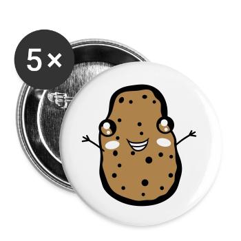 joyeux petit mignon mignon visage drôle bras - Lot de 5 petits badges (25 mm) - blanc - Devant