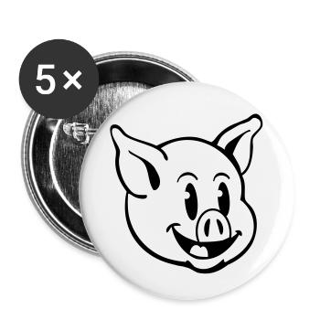pig_comic_t1 - Lot de 5 petits badges (25 mm) - blanc - Devant
