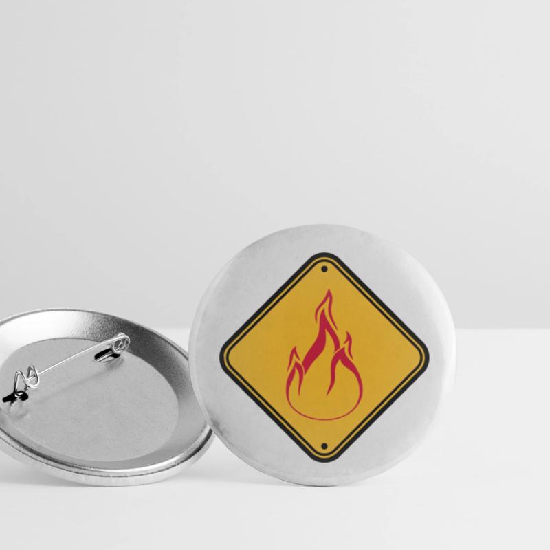 Shield note warning caution caution danger feu Buttons small 1''/25 mm (5-pack)