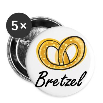 Bretzel - Buttons klein 25 mm (5er Pack) - Weiß - Vorne