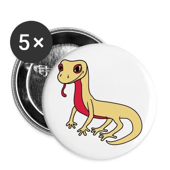 eidechse echse gecko schlange reptil blindschleich - Buttons klein 25 mm (5er Pack) - Weiß - Vorne