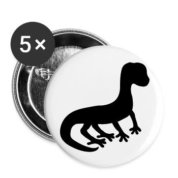 silhouette schatten eidechse echse gecko schlange - Buttons klein 25 mm (5er Pack) - Weiß - Vorne