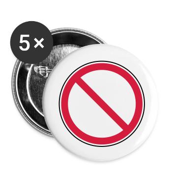 prohibition_sign - Lot de 5 petits badges (25 mm) - blanc - Devant