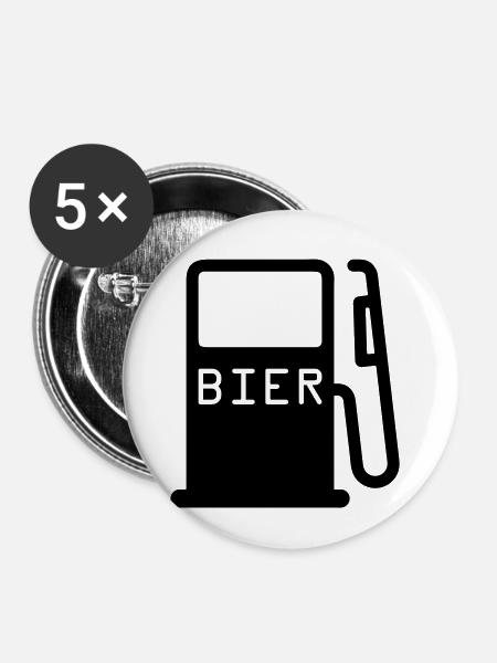 zapfsaeule_bier - Buttons klein 25 mm (5er Pack) - Weiß